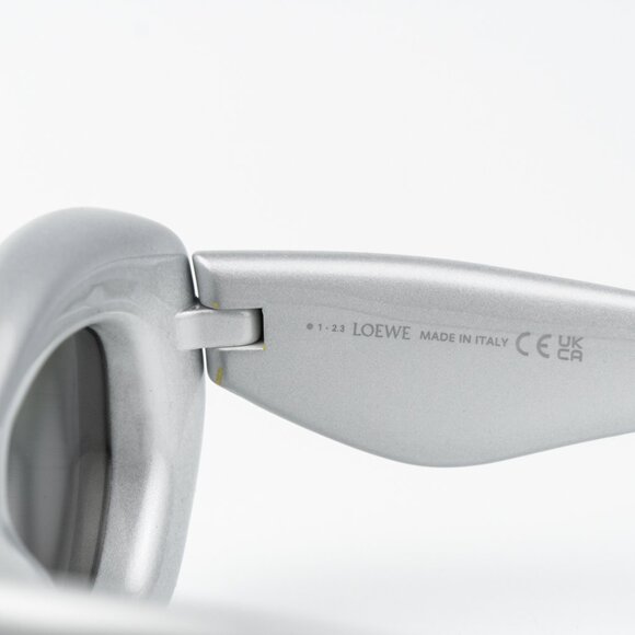 Loewe Women Sunglasses LW40117I 20C Metallized Silver Grey Smoke Mirror Cat Eye - Picture 7 of 14